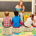 thumbnail image 2 of Gymax 3 PCS Tree Stump Stool Set w/Wood Printing Nature Decoration & Different Height Natural, 2 of 10