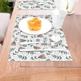 thumbnail image 5 of XMXT 6 Pcs Woven Placemats, Natural Pink Flower Leaf Illustration Stain Resistant Anti-Skid Placemat for Kitchen Table, 12 x 18 inches, 5 of 6
