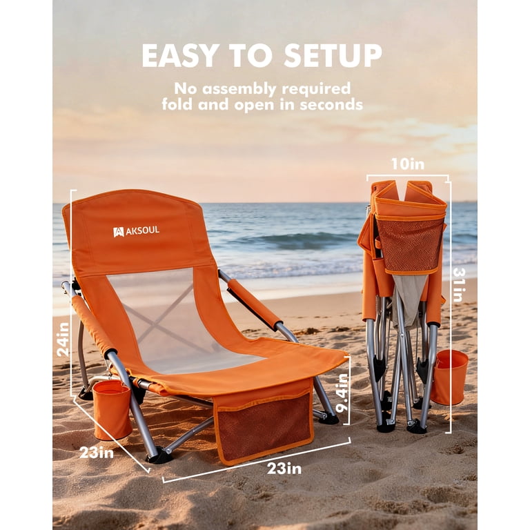 RUNACC, Beach Chair, 2 Pack, Foldable Portable Outdoor Seat