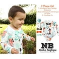 thumbnail image 2 of Noah's Boytique Baby Boy Woodland Theme Print Cardigan Outfit 3 Piece Set with Mint Bow Tie 12-18 Months, 2 of 6