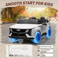 thumbnail image 4 of 24V Licensed Cadillac Ride-On Car, Battery-Powered Electric Vehicle with Remote Control, 2-Seater, 4-Wheel Suspension, Smooth Start, LED Lights & Music, White, 4 of 8