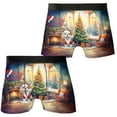 thumbnail image 3 of Merry Christmas Bulldog Santa Hat Xmas Tree Winter Holiday All Over Print Boxer Briefs Underwear for Men Dad Dog Lover Gifts Idea - 01013, 3 of 6