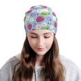 thumbnail image 2 of Xecao Strawberry And Flowers Print Beanie Knitted Hat for Men Women, Winter Fashion Knit Cuffed Caps Unisex, 2 of 7
