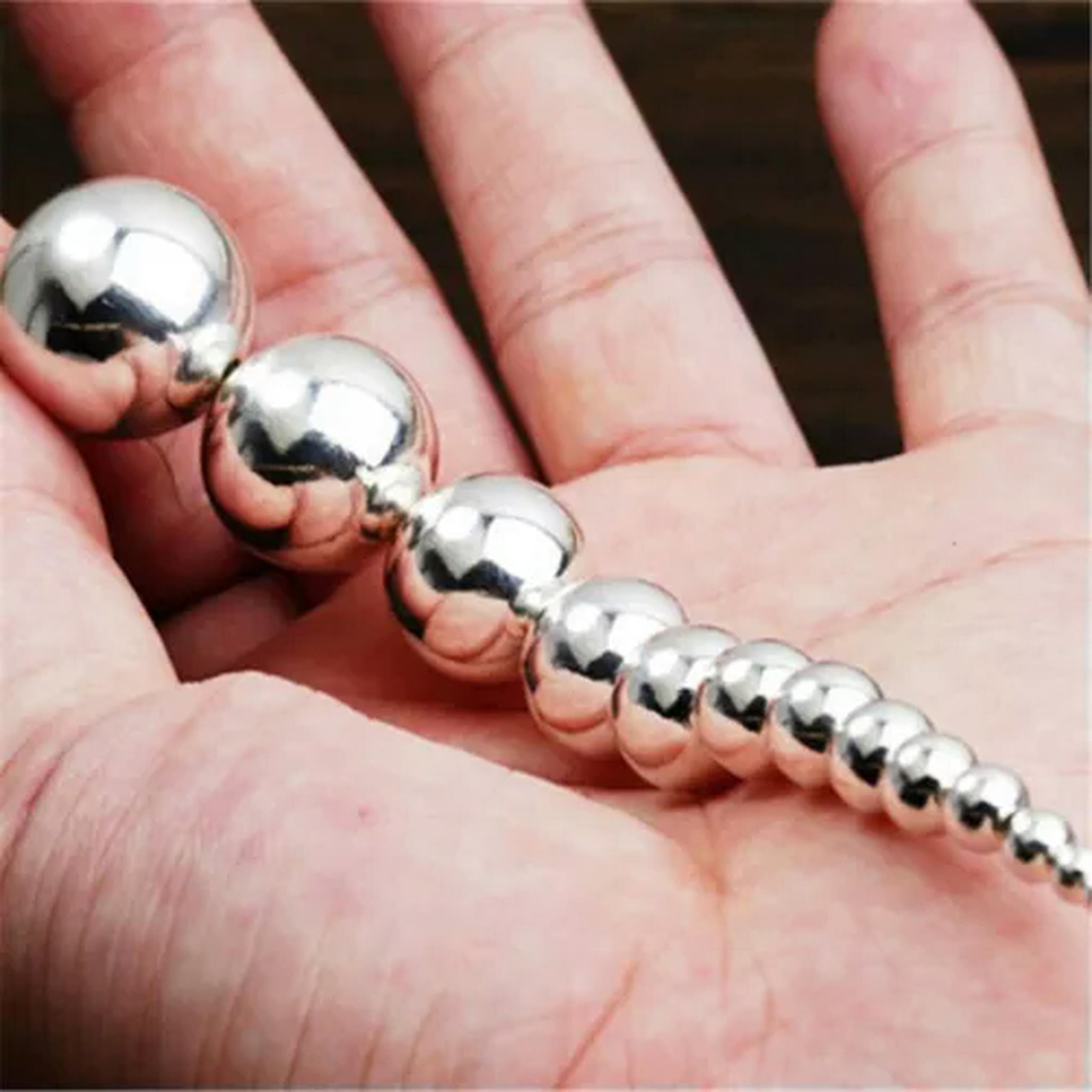 HOOUN 925 Sterling Silver Round Ball Beads Small Hole Seamless Bulk Jewelry 2mm-18mm-2.5MM (50 PCS)