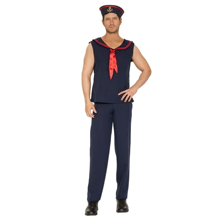 Music Legs Men s Adult Men s Sailor Navy Red Costume