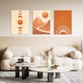 thumbnail image 2 of Boho Wall Art Set of 3, Mid Century Modern Wall Decor Framed Canvas Print 12"x16" Minimalist Wall Art Geometric Abstract Modern Neutral Boho Wall Art Decor for Living Room Bedroom Bathroom, 2 of 6