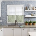 thumbnail image 6 of Kitchen Curtains Set, Abstract Green Kitchen Curtains and Valances Set, Modern Contemporary Art Vintage Rod Pocket Tier Curtains 24 Inch Length for Cafe/Bedroom Windows, 6 of 6