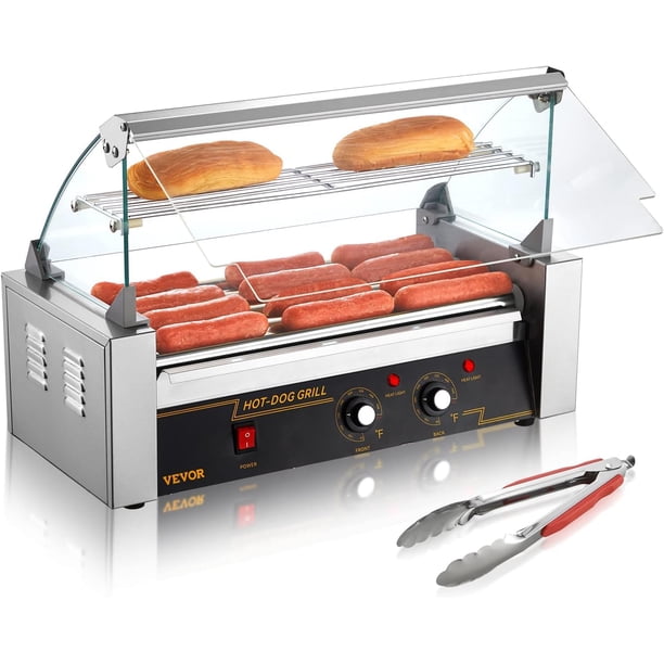 Hot Dog Roller VEVOR 30 Hot Dog, capacidad 11 rodillos, 1800 W