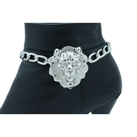 Women Silver Metal Boot Chain Bracelet Anklet Shoe Lion Charm Fashion Jewelry