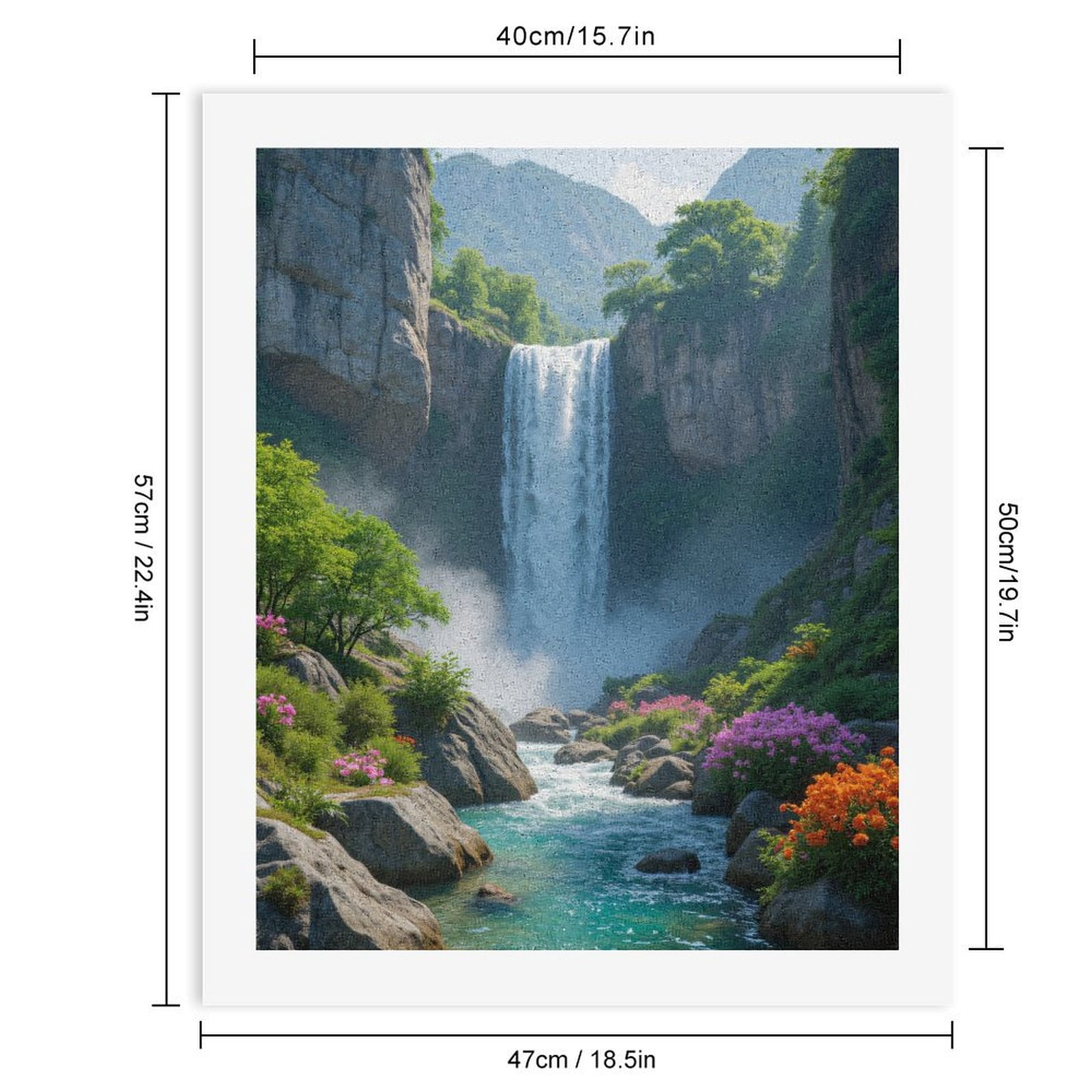 Paint by Numbers Kit for Adults, Waterfall Cascading Serene Landscape Paint by Numbers, Easy Paint by Numbers Kit for Adults Beginner, DIY Adult Paint by Number Kits on Canvas, Home Decor