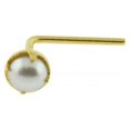 thumbnail image 3 of Piercing Kody de oro de 9k con perla en forma de L para la nariz - piercing de calidad, 3 of 4