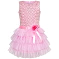 thumbnail image 1 of Girls Dress Ruffle Skirt Pink Flower Birthday Party 5 Years, 1 of 7