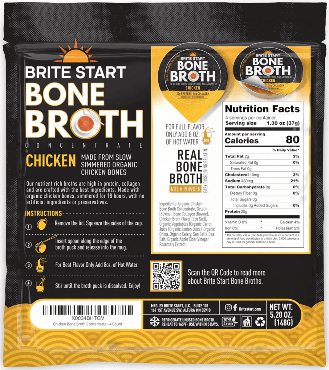 Brite Start Organic Chicken Bone Broth 12 Pack