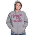 thumbnail image 4 of Cute Inspirational Motivation Alien Zip Hoodie Sweatshirt Women Brisco Brands L, 4 of 6
