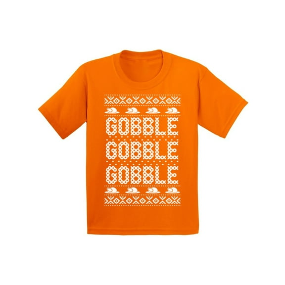 Awkward Styles Thanksgiving Youth Shirt Gobble Gobble Gobble T-Shirt Thanksgiving Gifts Shirt for Kids Festive Turkey Holiday T-shirt