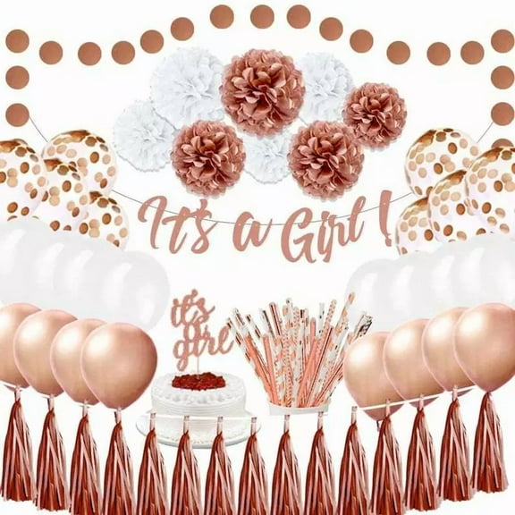 Baby Shower Decorations For Girl – It’S A Girl Party Decoration Kit - 52 Pieces