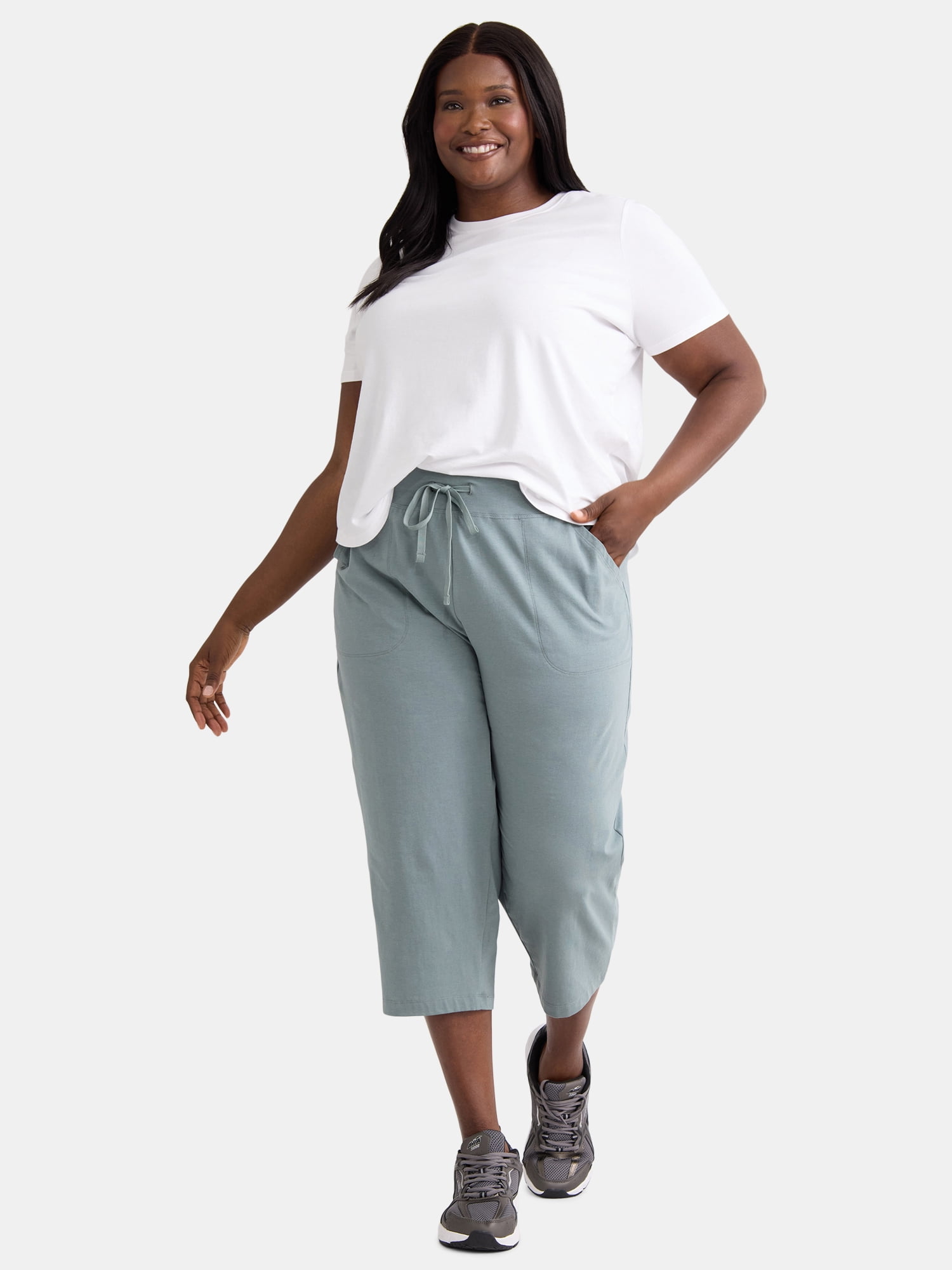 Athletic Works Women's and Women's Plus Knit Capri Pants, 22" Inseam, Sizes XS-4X