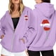 thumbnail image 1 of WILLBEST Sudadera de Mujer con Estampado Navideño, Cremallera, Manga Larga, Bolsillo, Cordón Ajustable, Estilo Casual con Capucha 1840 Grande, 1 of 8