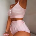 thumbnail image 5 of KaLI_store Plus Size Short Sets Two Piece Outfits Women Summer Shorts Sets 2 Piece Sleeveless Matching Crop Top and High Waisted Shorts Pink,XXL, 5 of 5