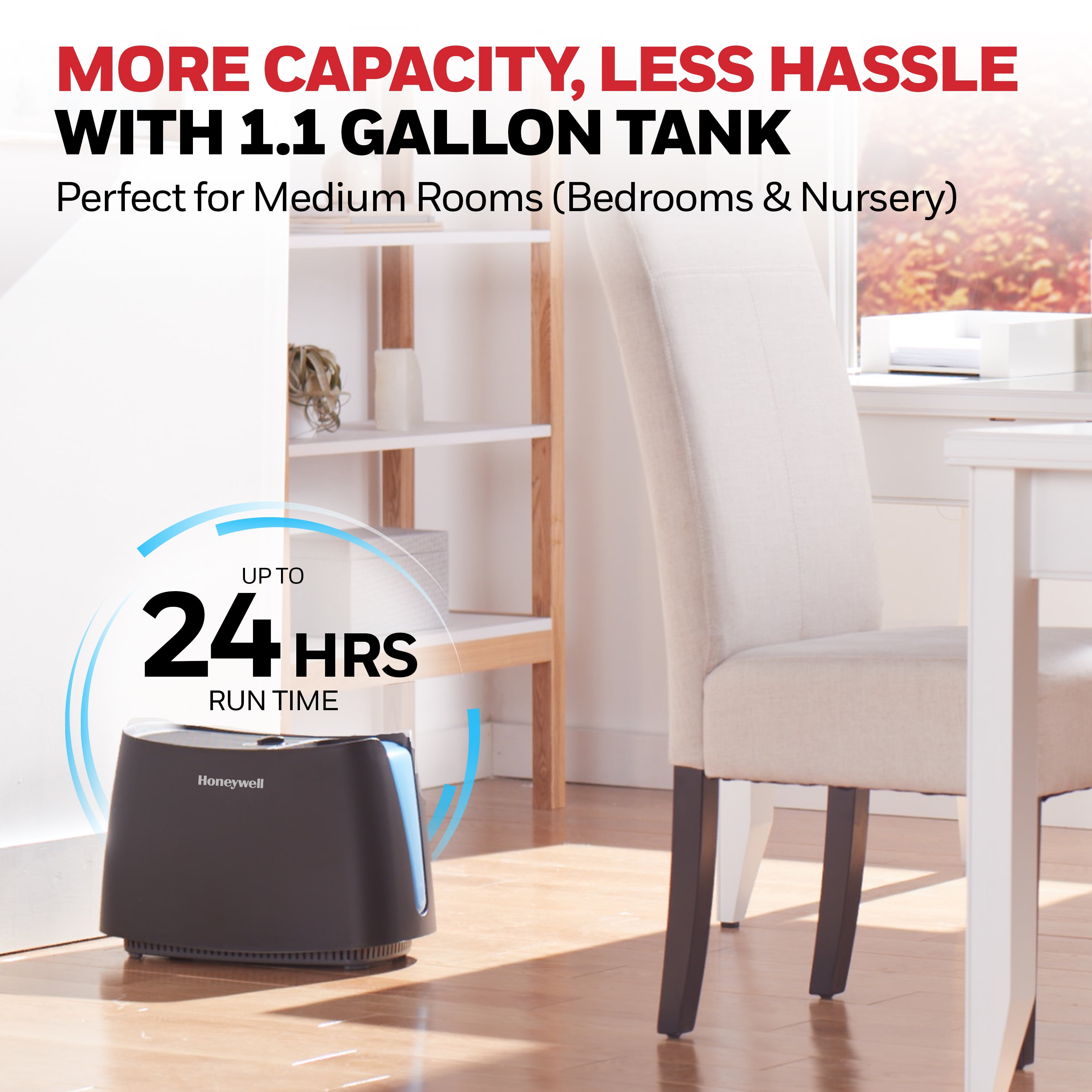 Honeywell Cool Moisture 1.1 gal Humidifier, Black, HCM350B