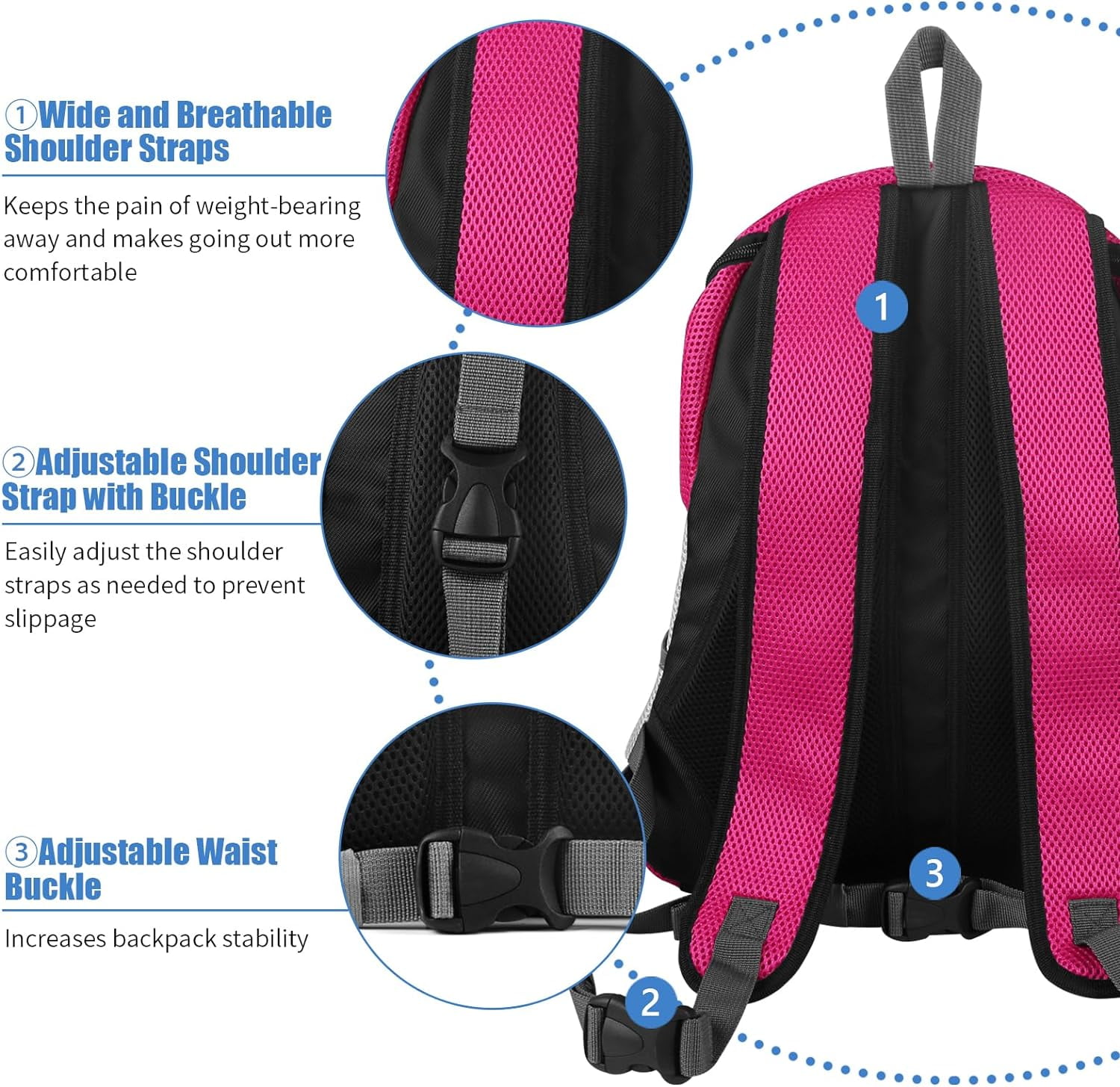 Pet Dog Carrier, Travel Back Pack with Safety Reflective Strips for Travel Hiking Cycling Outdoor Dogs Cats