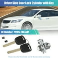 thumbnail image 2 of Unique Bargains Front Left Driver Side Door Lock Cylinder with 2 Keys for Honda Accord 2008 - 2013 72185-TA0-A01, 2 of 7