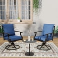 thumbnail image 2 of ALAULM Outdoor Dining Chairs Set of 2, Metal Frame Swivel Rocking Patio Chairs with 3.2" Cushion & Removable Covers for Patio, Backyard, Garden,Kitchen-Navy Blue, 2 of 6