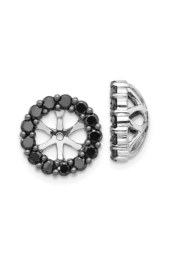 Real 14kt White Gold Black Diamond Earring Jackets; for Adults and Teens; for Women and Men