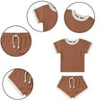 thumbnail image 7 of Qudderr 3-24 Months Girls Boys T-Shirt Shorts Set 2PCS,Infant Baby Summer Stripe Tees Tops Shorts Outfits for for Toddler Size, 7 of 7