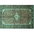 thumbnail image 1 of Ahgly Company Machine Washable Indoor Rectangle Persian Turquoise Blue Traditional Area Rugs, 3' x 5', 1 of 4