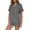 Dark Gray, variant on QSAWXQZ Women's 2pc Pajama Set Short Sleeve Collar Button Down Shirt Ruffle Shorts Sleepwear S