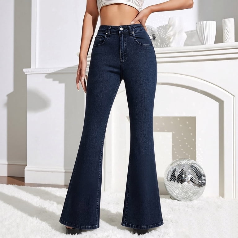 Bell Bottom Jeans For Women High Waisted Stretchy Flare Denim
