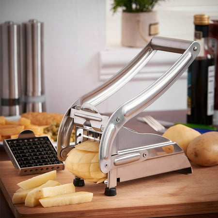 Stainless Steel Home Kitchen Potato Chipper French Fries Slicer Chip Cutter Chopper Dicer Maker for Fruit Veg Potato French Fry Cutter Made of stainless (Best Potatoes For French Fries Australia)