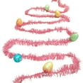 thumbnail image 4 of Northlight 25' x 1.25" Unlit Pink Glittered Easter Egg Spring Tinsel Garland, 4 of 6