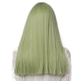 thumbnail image 3 of YMUQEIGH Clearance Grass Green Long Straight Hair Wig Rose Net High Temperature Silk Wig, 3 of 7