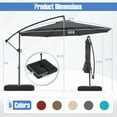 thumbnail image 3 of Gymax 10 FT Offset Hanging Umbrella w/ Base Patio Cantilever Umbrella 360° Rotation Gray, 3 of 8
