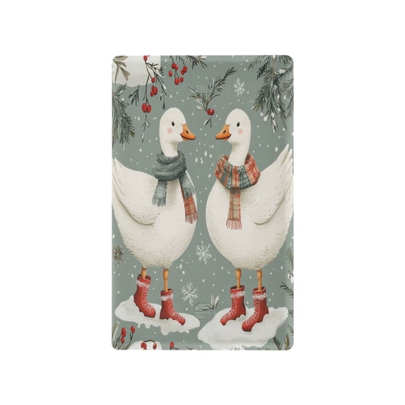 Yayeee Blank Wall Plate Cover 1-Gang 4.5"x2.7" Home Unused Decorative Outlet, Winter Goose Scarves