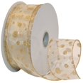 thumbnail image 1 of Morex Ribbon Sheer Glitter Dots Ribbon, 2.5" x 50-Yd, Ivory/Gold, 1 of 1
