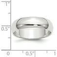 thumbnail image 3 of Solid 14k White Gold 6.2mm Half-Round Wedding Band Size 7 - Ring Size 7.0, 3 of 6