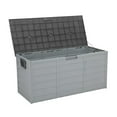 thumbnail image 3 of Hassch Outdoor Storage Box, 75 Gallon Indoor & Outdoor Deck Box with Lockable Lid, Waterproof Bin with Handles and Wheels for Patio Cushions, Gardening Tools, Grey, 3 of 8