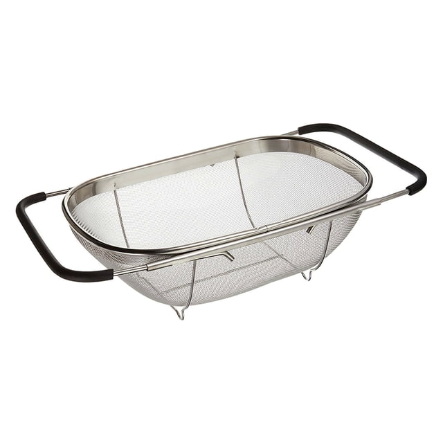 Colador Colador Extensible Ajustable de material acero Inoxidable sobre El Fregadero 13.4 X 9.4 "