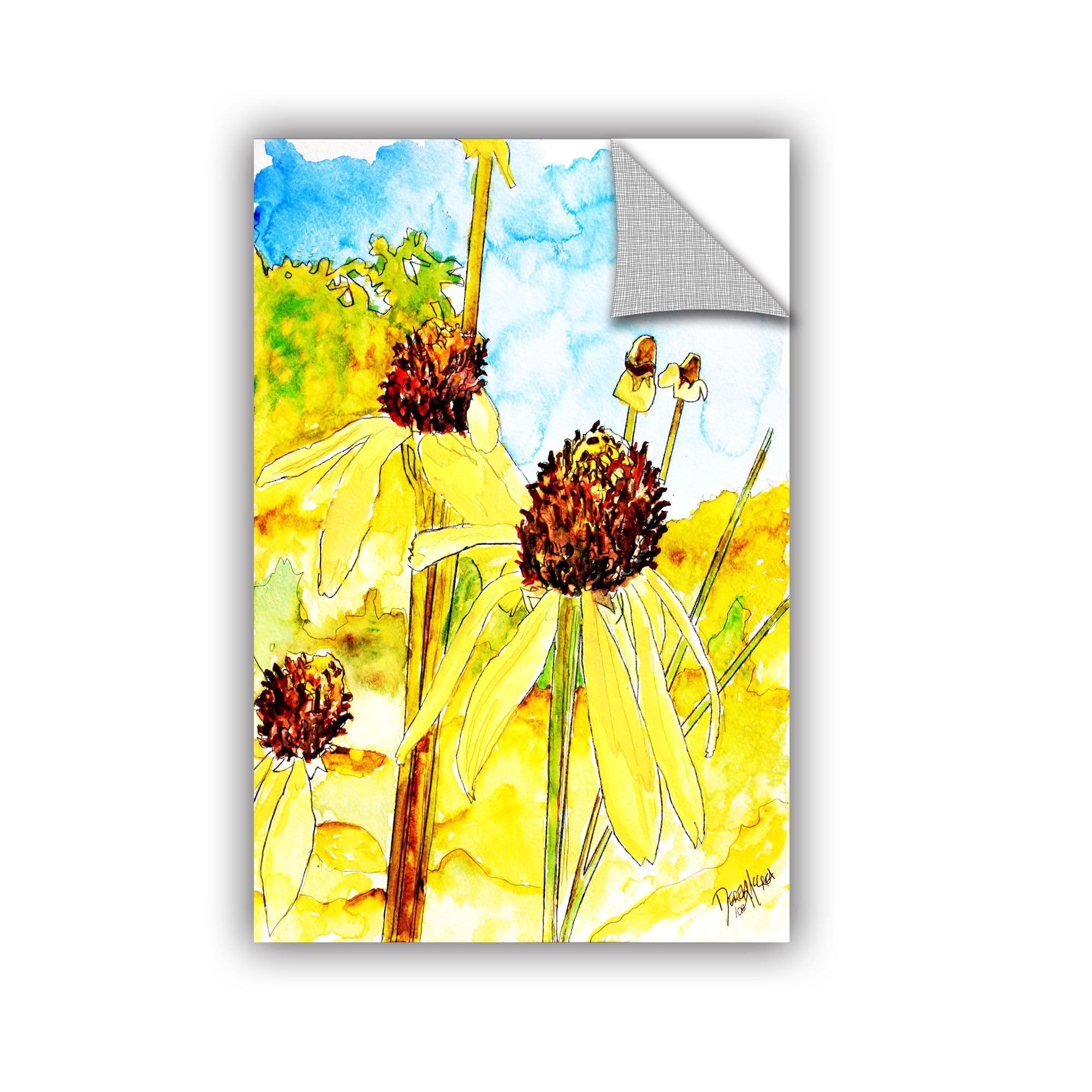 ArtAppealz Derek Mccrea "Yellow Coneflower" Removable Wall Art