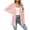02-Pink, variant on Sahpxhe Women's Cardigans Mid Length Open Front Long Sleeve Loose Fit Casual Outerwear with Pockets Classic Soft Cardigan Tops Black M