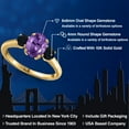 thumbnail image 2 of Gem Stone King 10K Yellow Gold Purple Amethyst and Black Onyx Engagement Ring for Women | 1.59 Cttw | Oval 8X6MM | Gemstone February Birthstone | Size 9, 2 of 6
