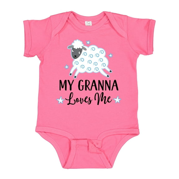 Inktastic My Granna Loves Me Lamb Boys or Girls Baby Bodysuit