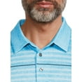 thumbnail image 5 of Ben Hogan Men's and Big Men's Short Sleeve Stripe Print Golf Polo Shirt, up to 5XL, 5 of 6
