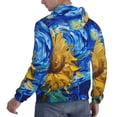 thumbnail image 6 of Honeii Whimsical Sunflowers Night Sky Pattern Mens Hoodies Men's Loose Sleeve Sweatshirt,Pullover Hooded Sweatshirt for Men,Essentials Hoodie-Medium, 6 of 7