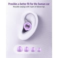 thumbnail image 3 of Skdwakiz Ear Plugs for Sleeping Noise Cancelling, 45dB Noise Reduction Earplugs with 8 Eartips, Soft Reusable Earbuds, Silicone Hearing Protection Earplugs for Sleep, Deep Focus, Travel & Swimming, 3 of 7