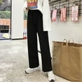 thumbnail image 3 of Pantalones deportivos Mujer Pantalón largo holgado informal de cintura alta con pierna ancha, Negro, L kenally AP001468-09B, 3 of 7