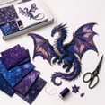 thumbnail image 4 of Amethyst Dragon Patchwork DIY Kit, Layered Fabric Wall Art, Beginner-Friendly Sewing Craft for Door & Wall Decor, Creative Gift for Adults, 4 of 5